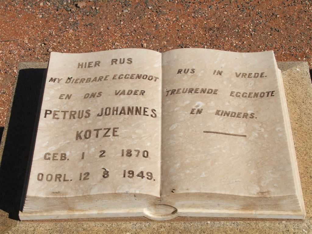 KOTZE Petrus Johannes 1870-1949