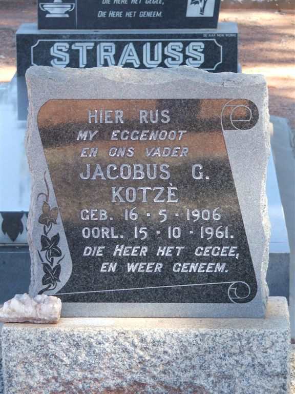 KOTZÉ Jacobus G. 1906-1961