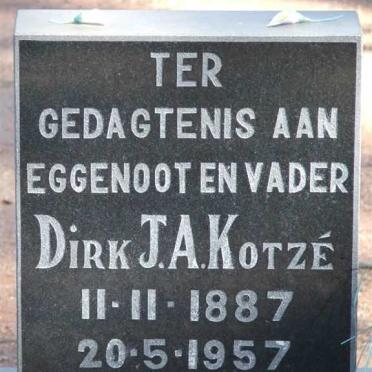 KOTZÉ Dirk J.A. 1887-1957