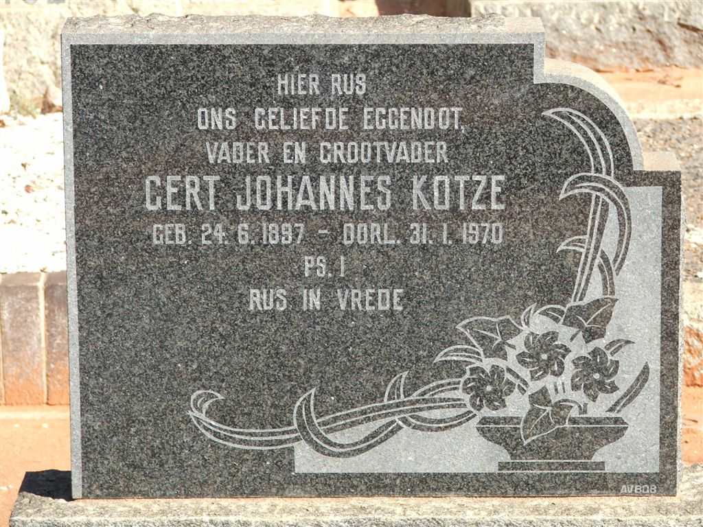 KOTZE Gert Johannes 1897-1970