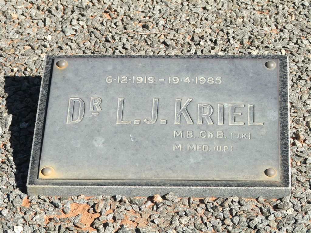 KRIEL L.J. 1919-1985