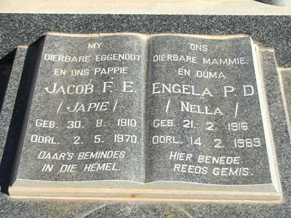 KRUGER Jacob F.E. 1910-1970 &amp; Engela P.D. 1916-1989