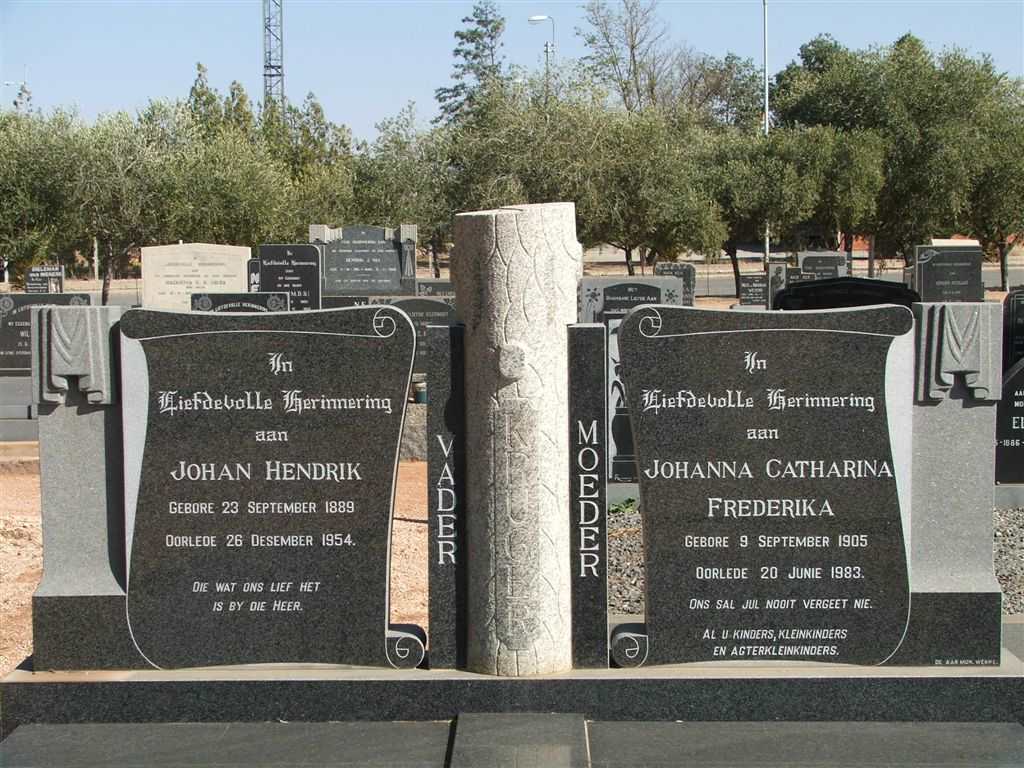 KRUGER Johan Hendrik 1889-1954 &amp; Johanna Catharina Frederika 1905-1983