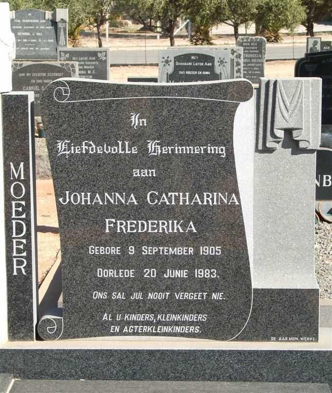 KRUGER Johanna Catharina Frederika 1905-1983