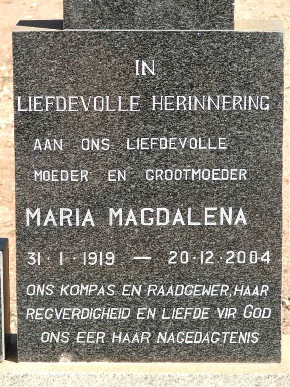 KRUGER Maria Magdalena 1919-2004