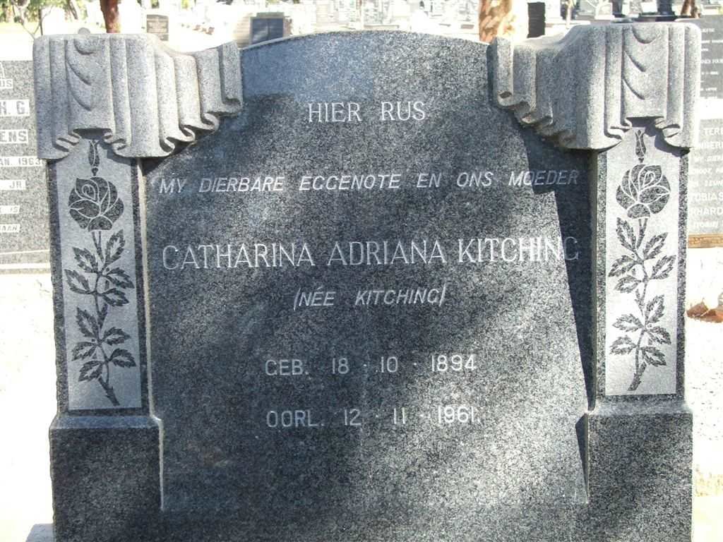 KITCHING Catharina Adriana nee KITCHING 1894-1961