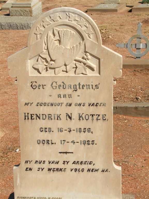 KOTZE Hendrik N. 1856-1925
