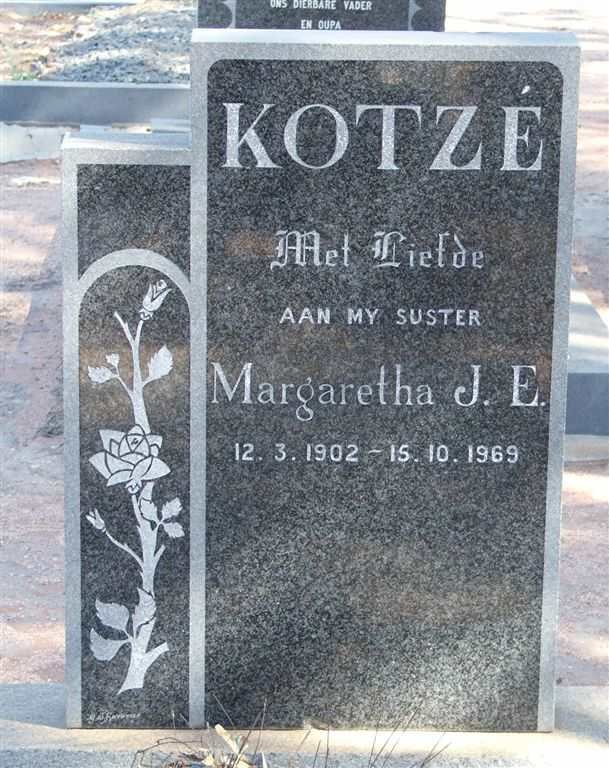 KOTZÉ Margaretha J.E. 1902-1969