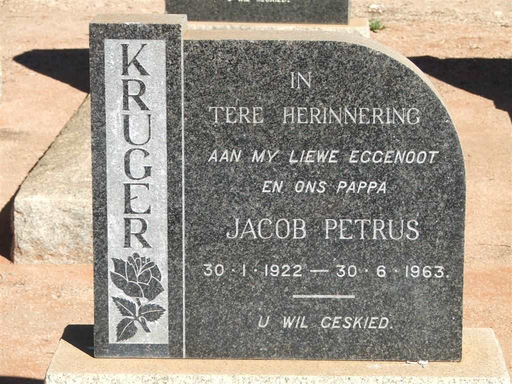 KRUGER Jacob Petrus 1922-1963