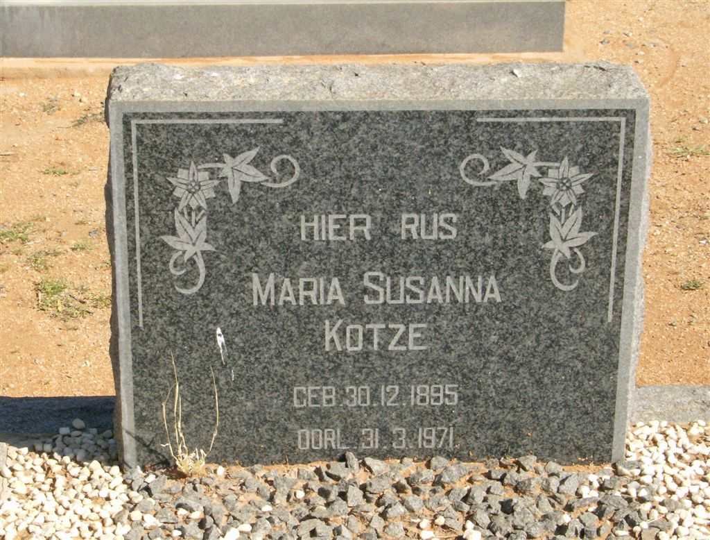 KOTZE Maria Susanna 1895-1971
