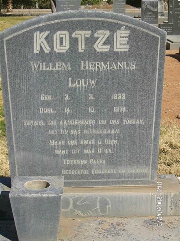 KOTZÉ Willem Hermanus Louw 1932-1974