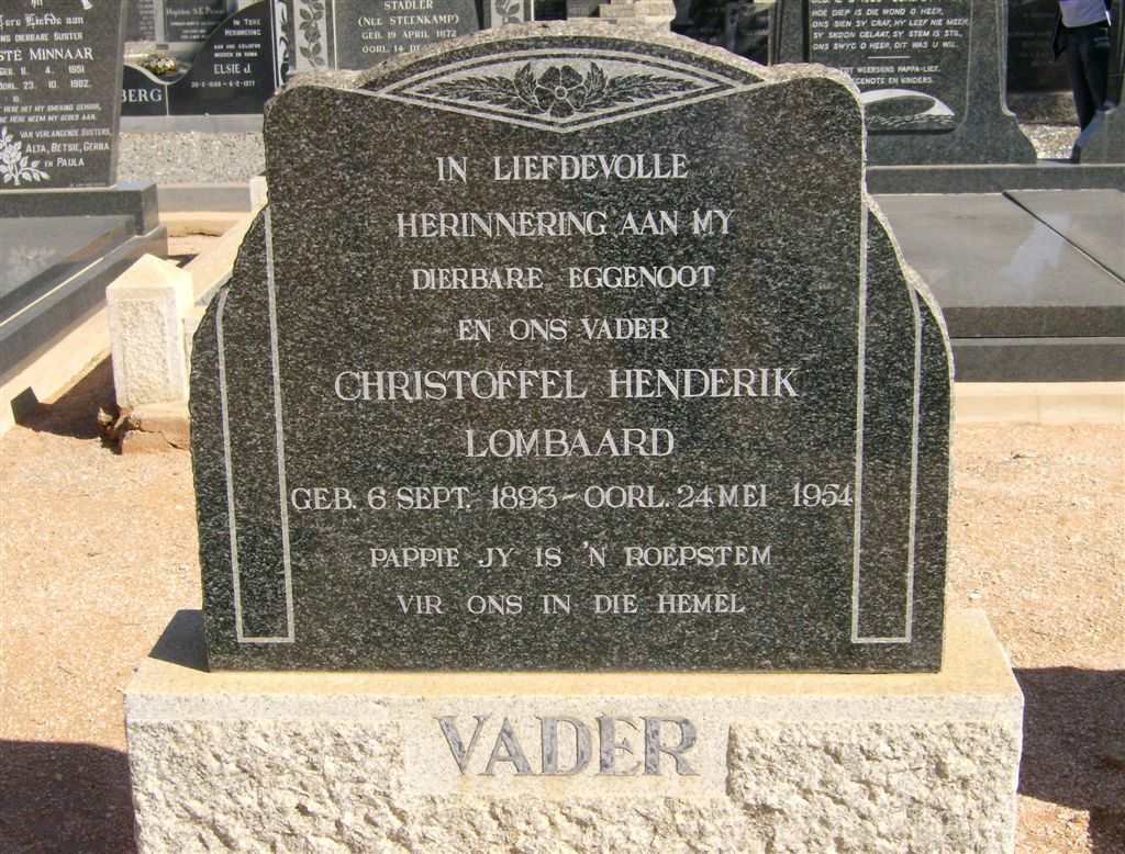 LOMBAARD Christoffel Henderik 1893-1954