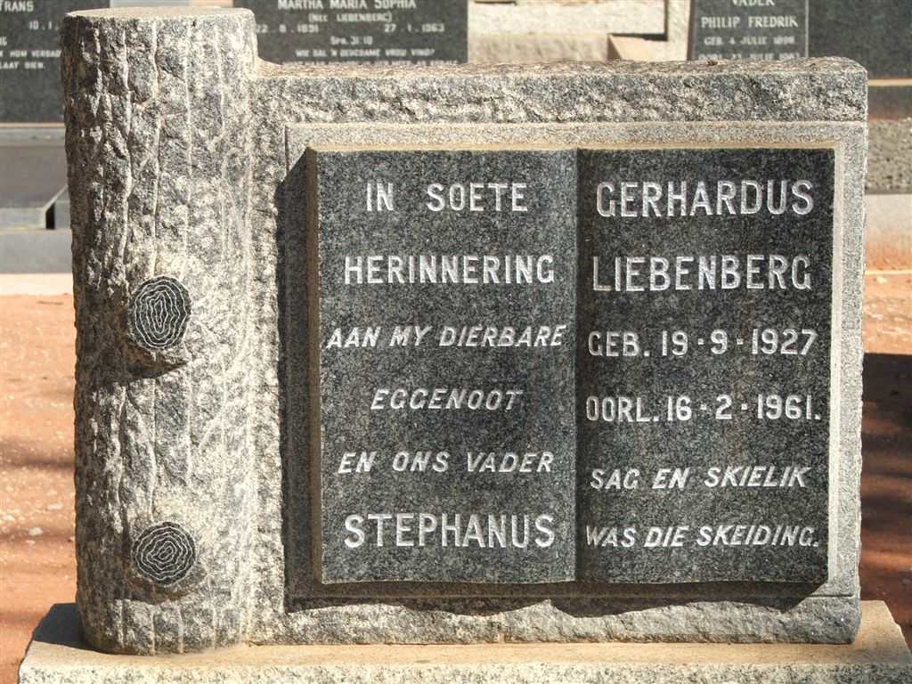 LIEBENBERG Stephanus Gerhardus 1927-1961