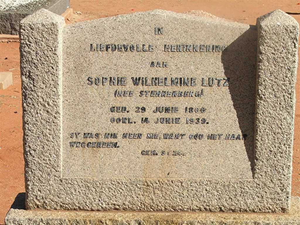 LUTZ Sophie Wilhelmine nee STERRENBERG 1866-1939