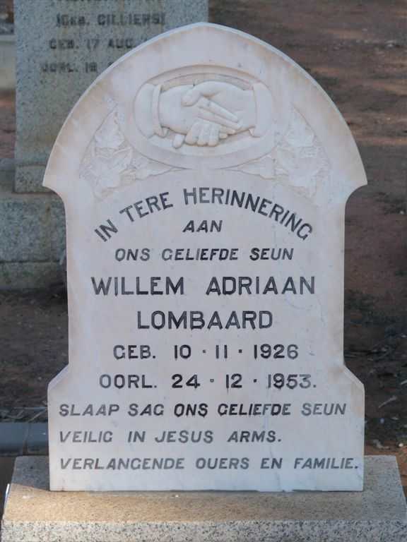 LOMBAARD Willem Adriaan 1926-1953