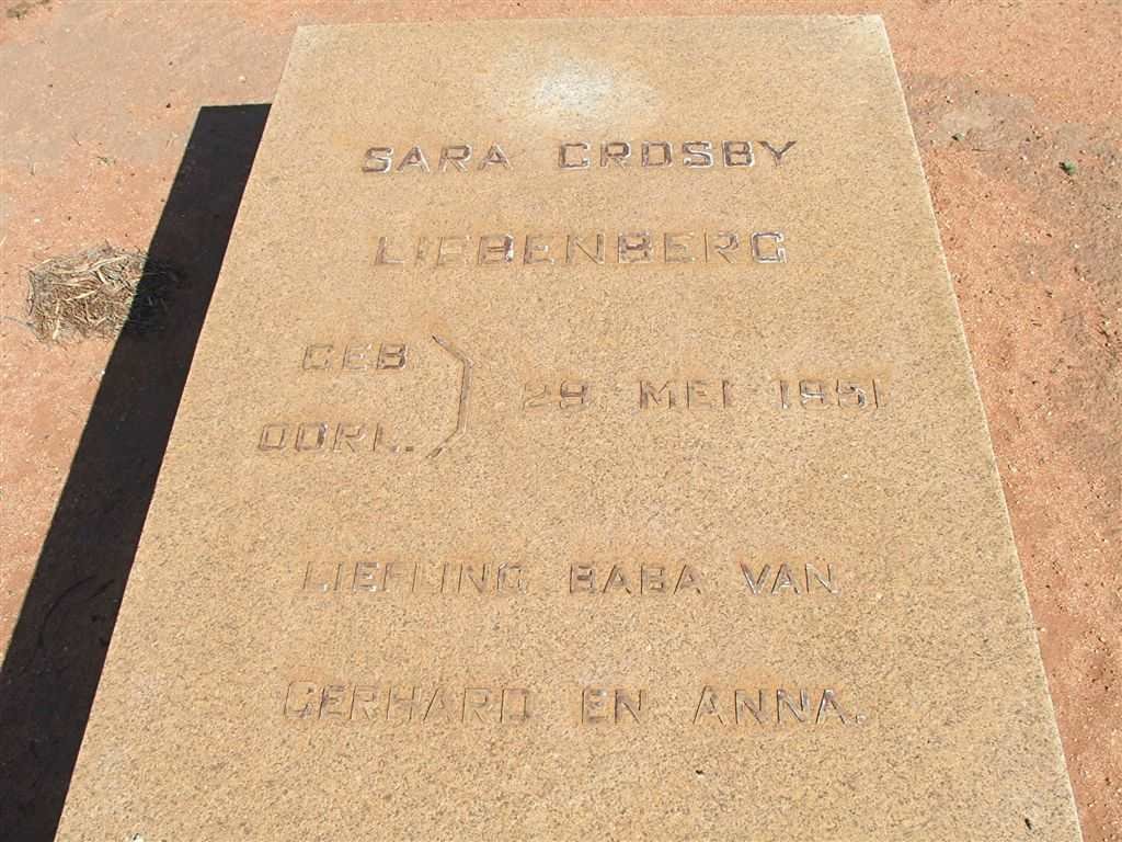 LIEBENBERG Sara Crosby 1951-1951