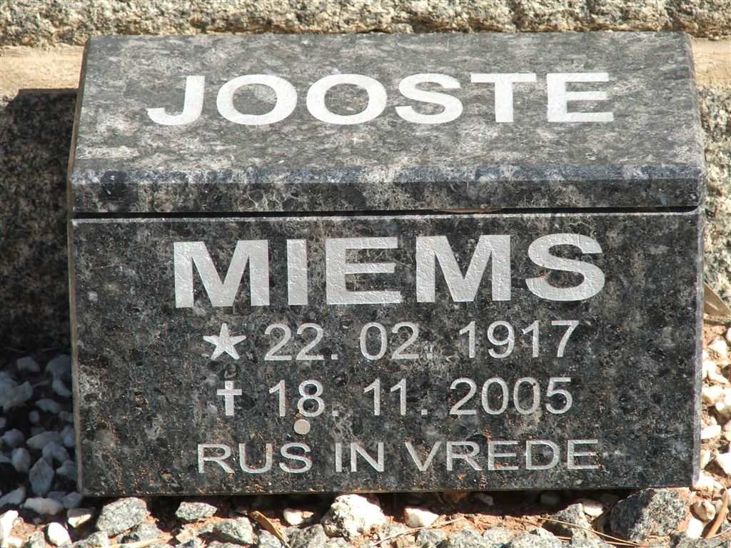 JOOSTE Miems 1917-2005
