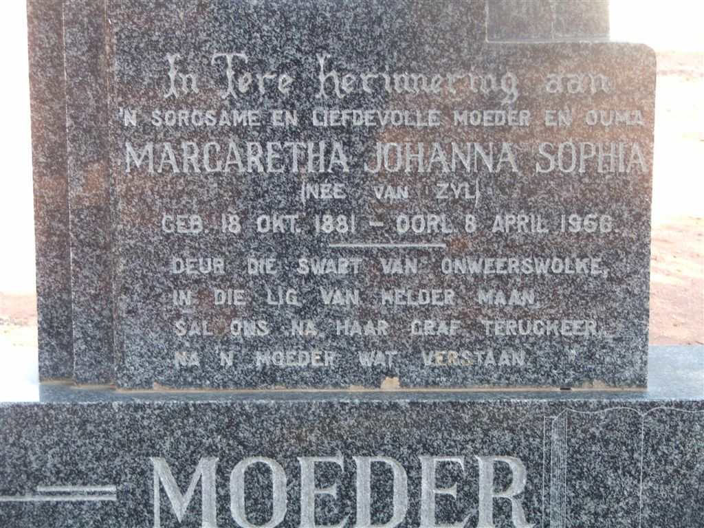 LOOTS Margaretha Johanna Sophia nee VAN ZYL 1881-1956