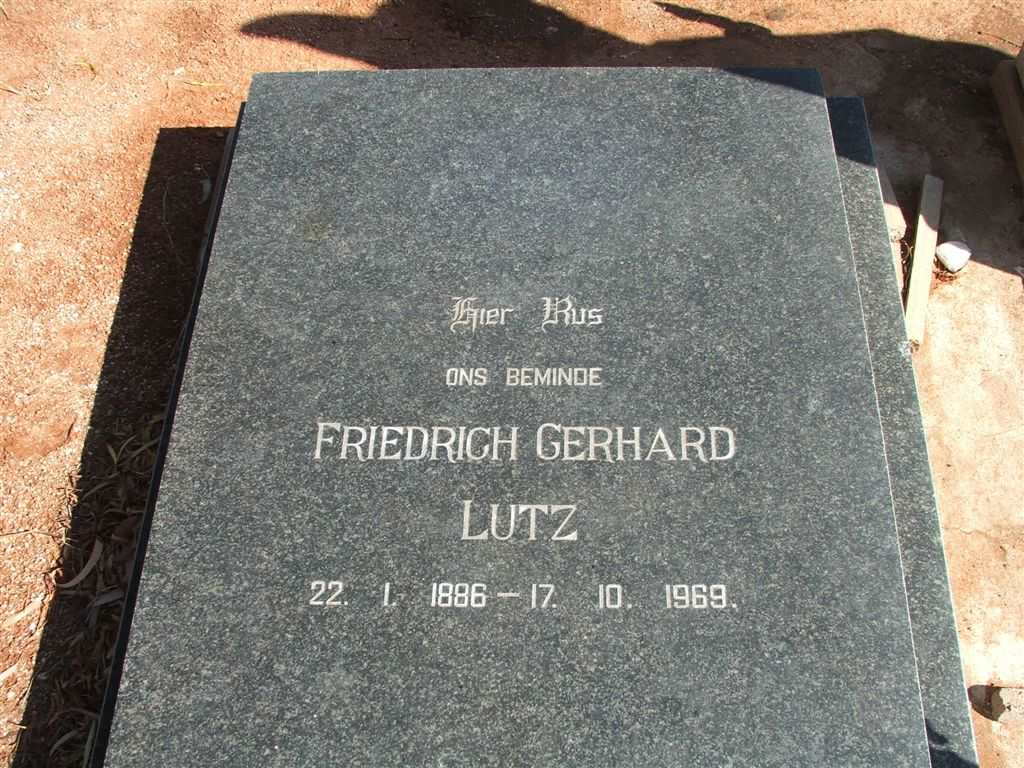 LUTZ Friedrich Gerhard 1886-1969
