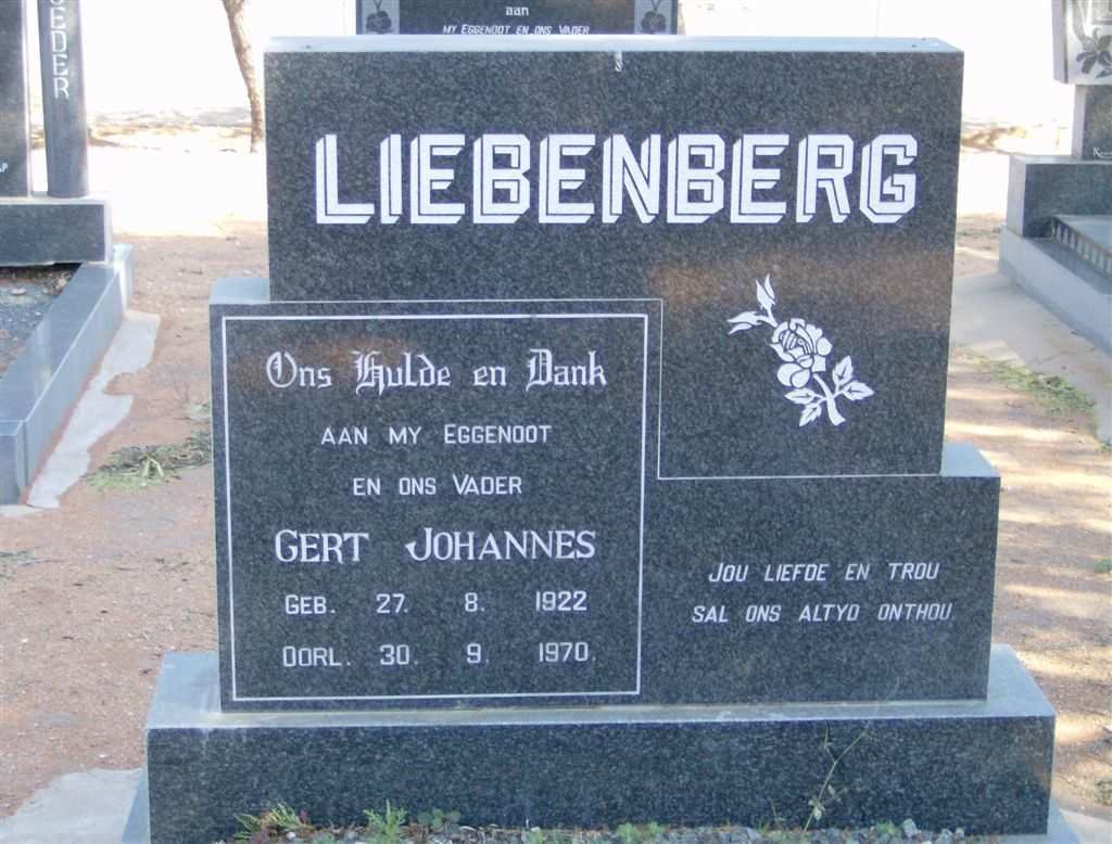 LIEBENBERG Gert Johannes 1922-1970