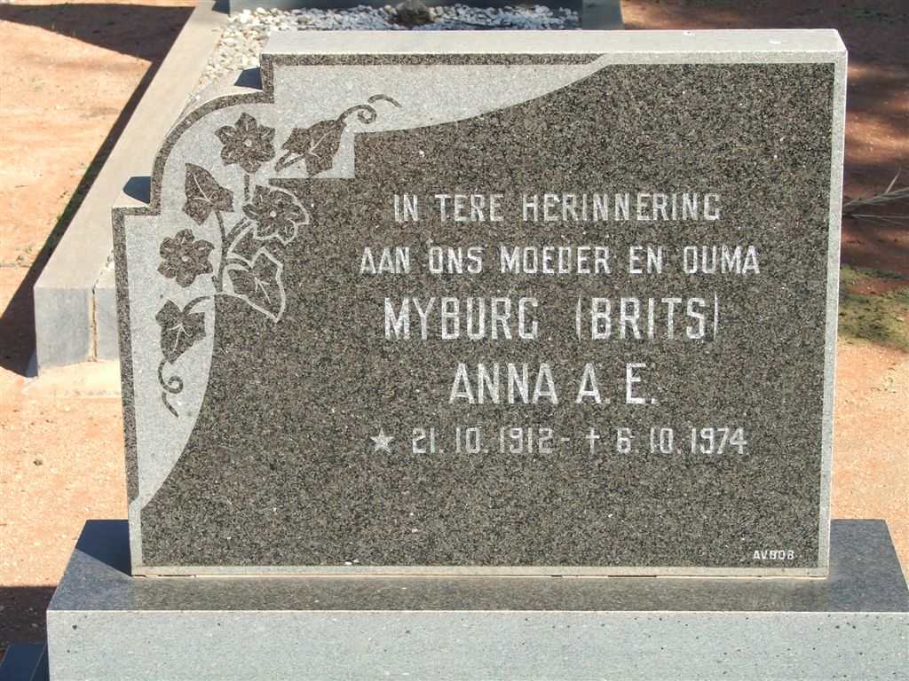 MYBURGH Anna A.E. nee BRITS 1912-1974