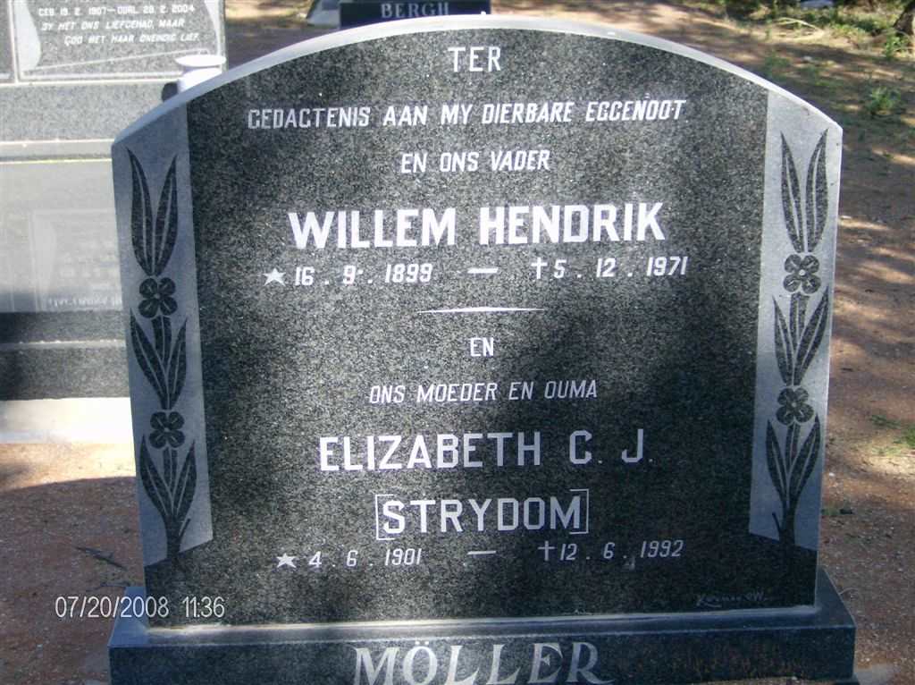 MÖLLER Willem Hendrik 1899-1971 &amp; Elizabeth C.J. STRYDOM 1901-1992
