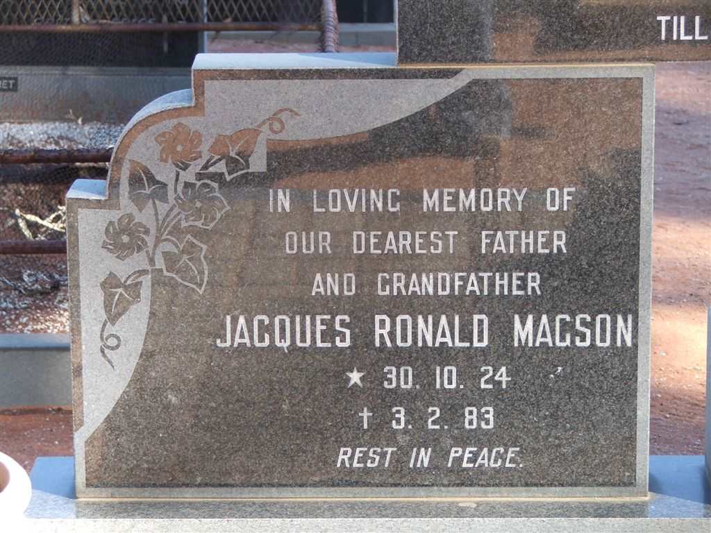 MAGSON Jacques Ronald 1924-1983