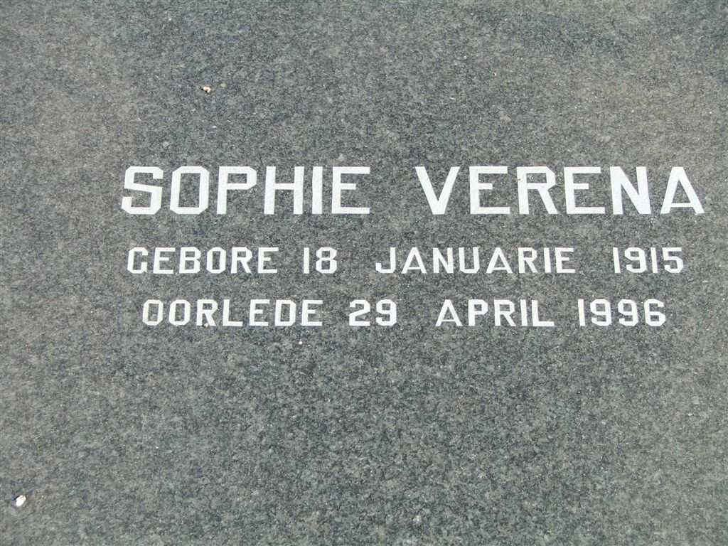 MALAN Sophie Verena 1915-1996