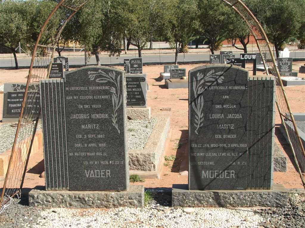 MARITZ Jacobus Hendrik 1887-1959 &amp; Louisa Jacoba BURGER 1890-1969