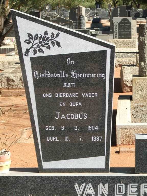 MERWE Jacobus, van der 1904-1987