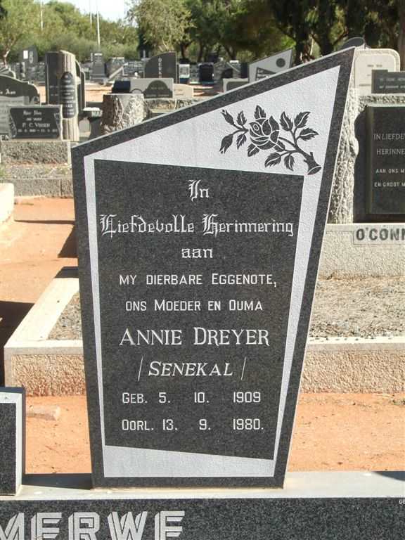 MERWE Annie, van der nee DREYER 1909-1980