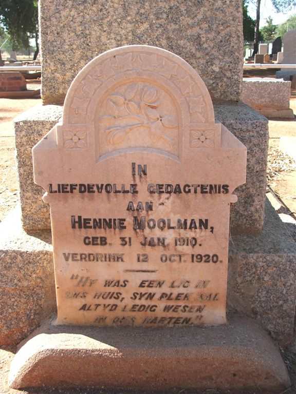 MOOLMAN Hennie 1910-1920