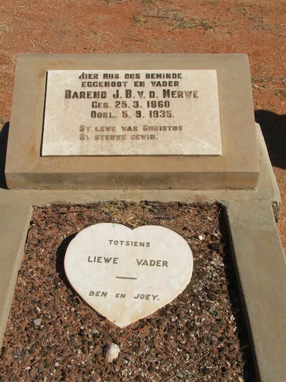 MERWE Barend J.B., v.d. 1860-1935