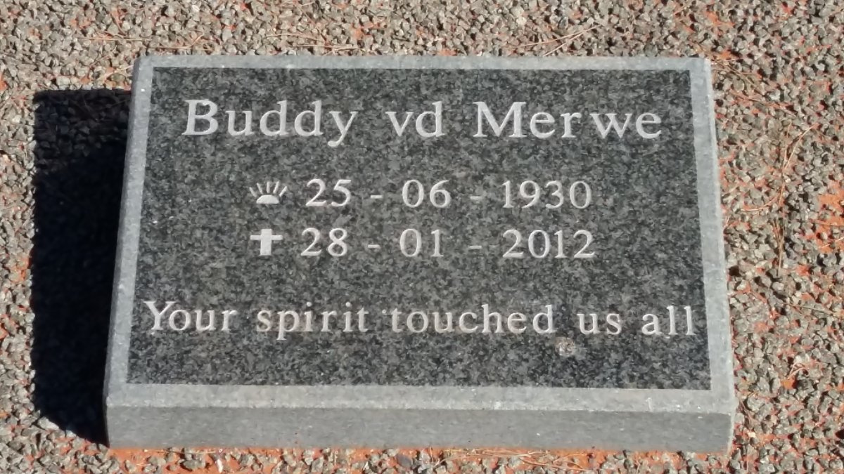 MERWE Buddy, van der 1930-2012