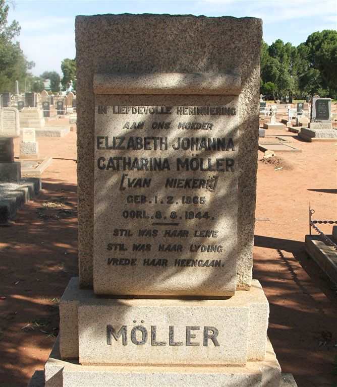 MÖLLER Elizabeth Johanna Catharina nee VAN NIEKERK 1865-1944