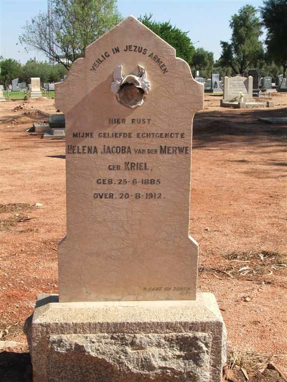 MERWE Helena Jacoba, van der nee KRIEL 1885-1912