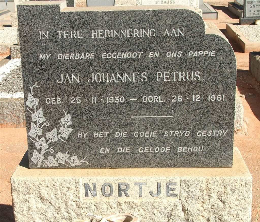 NORTJÉ Jan Johannes Petrus 1930-1961