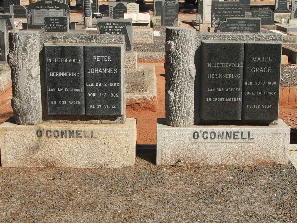O'CONNELL Peter Johannes 1896-1965 &amp; Mabel Grace 1898-1982