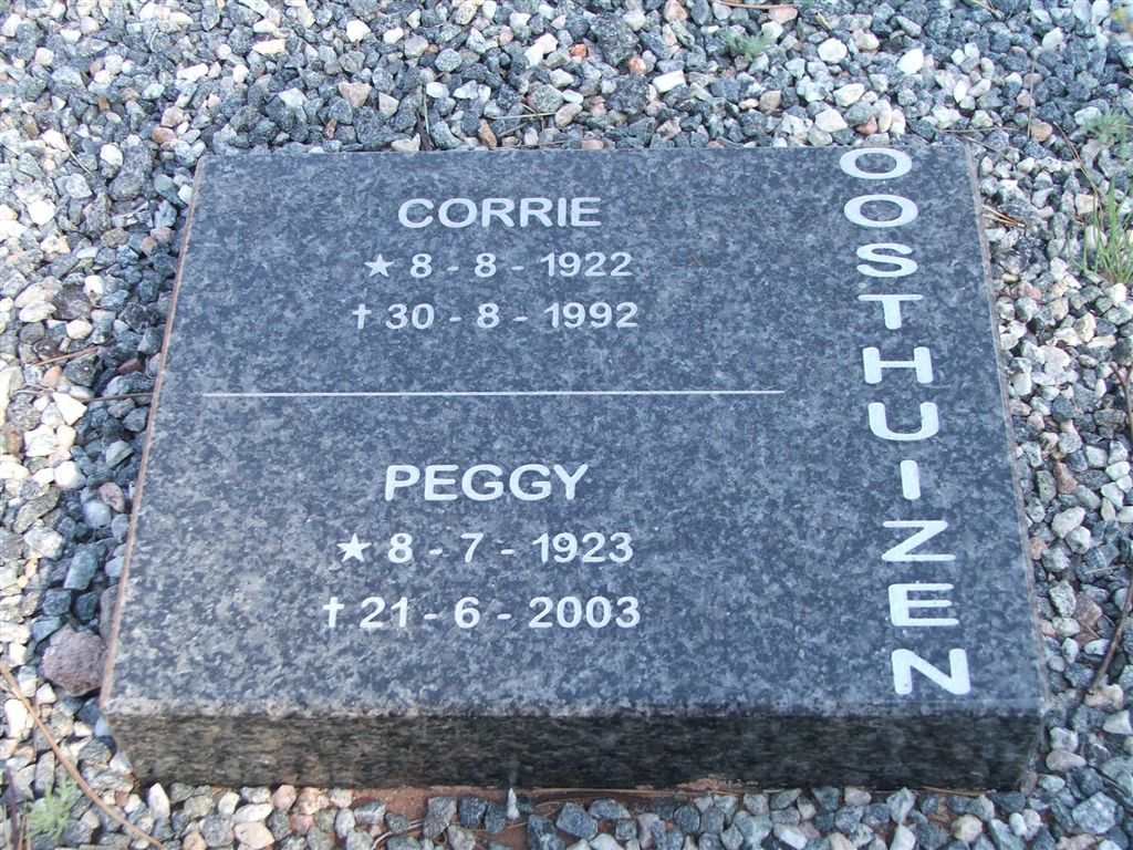 OOSTHUIZEN Corrie 1922-1992 &amp; Peggy 1923-2003