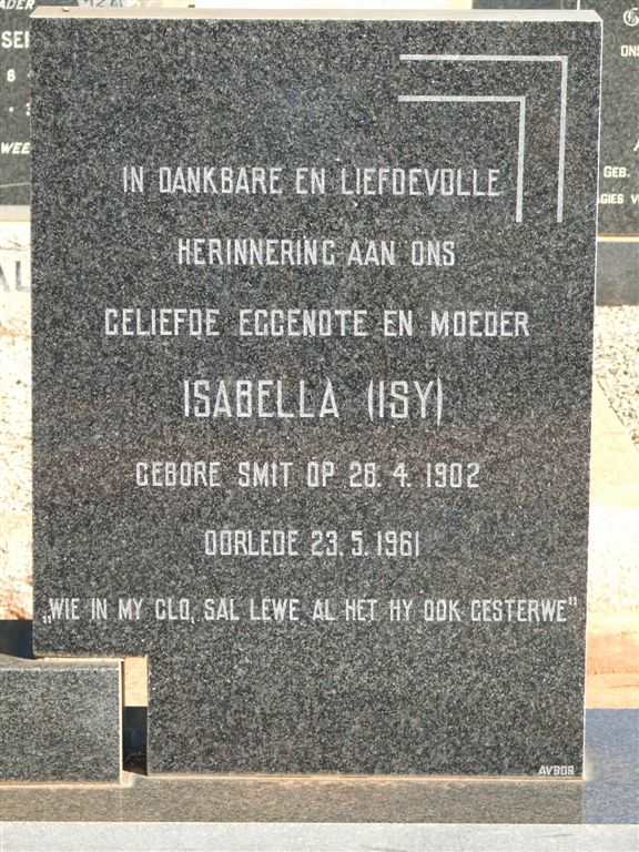 OPPERMAN Isabella nee SMIT 1902-1961