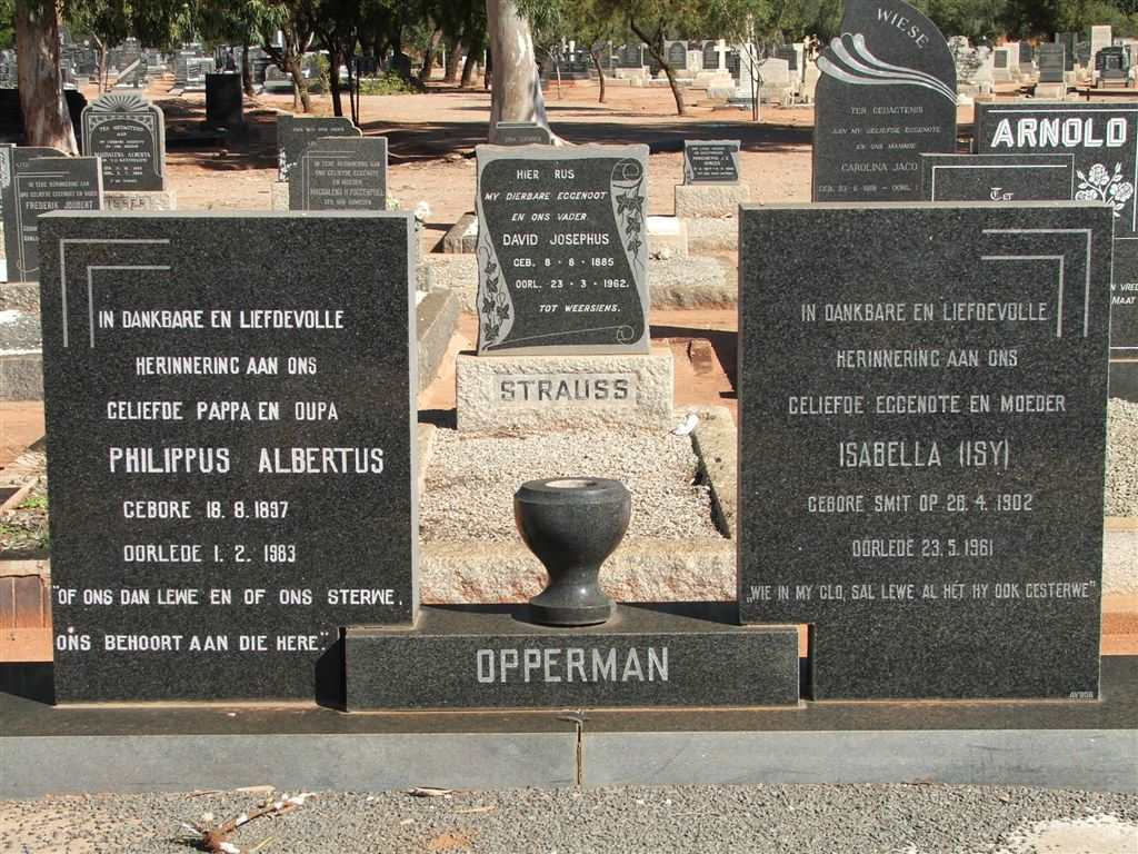 OPPERMAN Philippus Albertus 1897-1983 &amp; Isabella SMIT 1902-1961