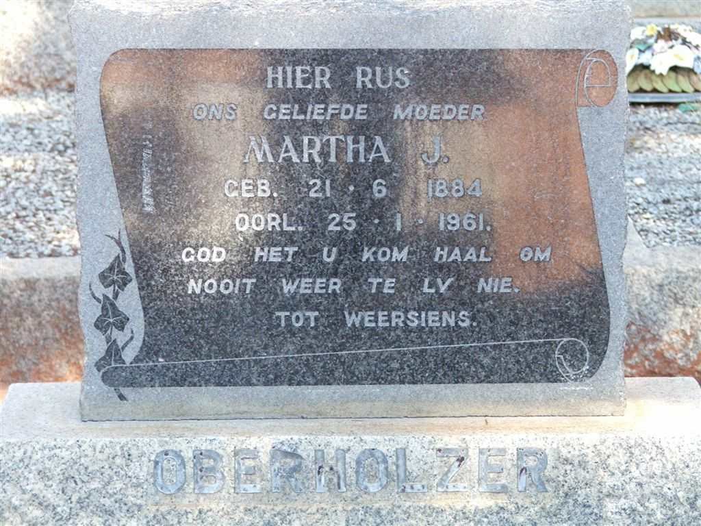 OBERHOLZER Martha J. 1884-1961