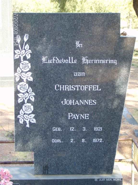 PAYNE Christoffel Johannes 1921-1972