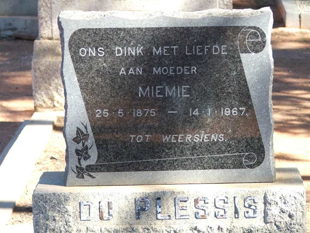 PLESSIS Miemie, du 1875-1967