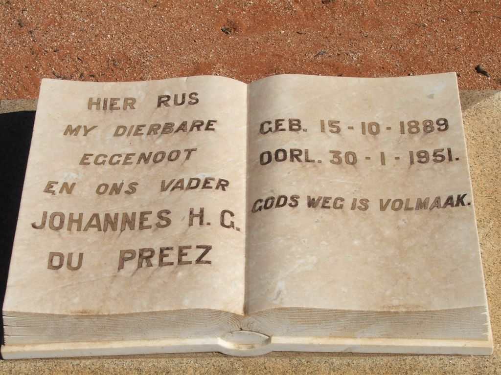 PREEZ Johannes H.G., du 1889-1951