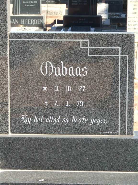 PEPLER Oubaas 1927-1979