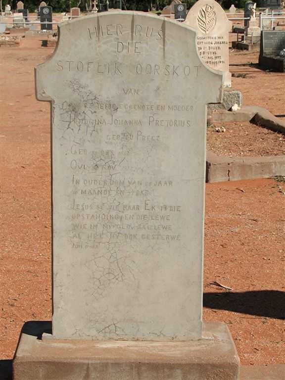 PRETORIUS Hendrina Johanna nee DU PREEZ 1864-1932