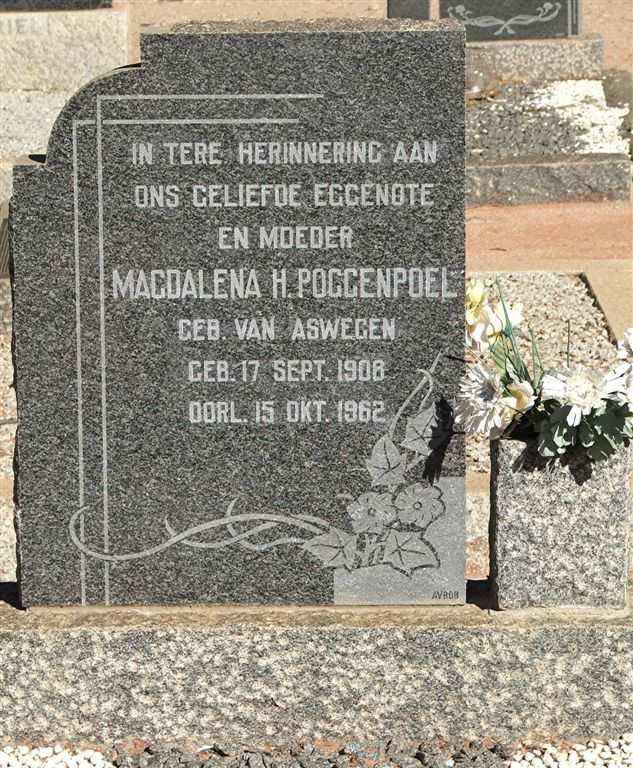 POGGENPOEL Magdalena H. nee VAN ASWEGEN 1908-1962