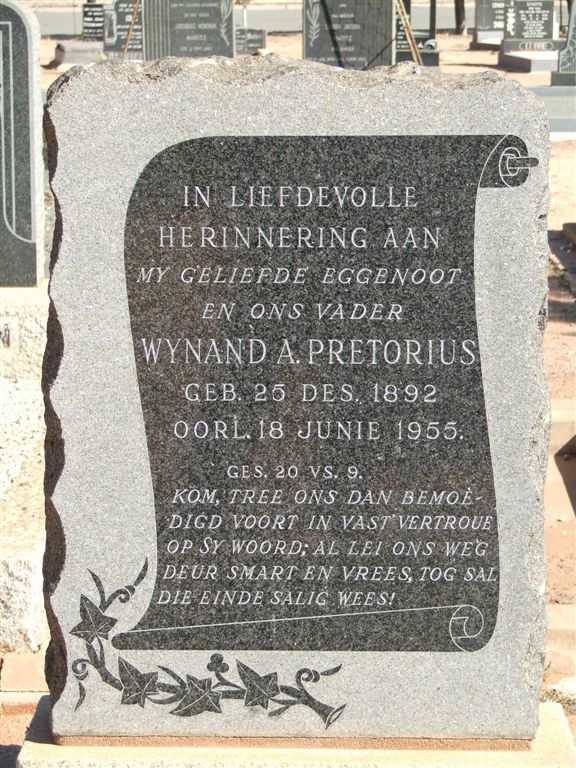 PRETORIUS Wynand A. 1892-1955