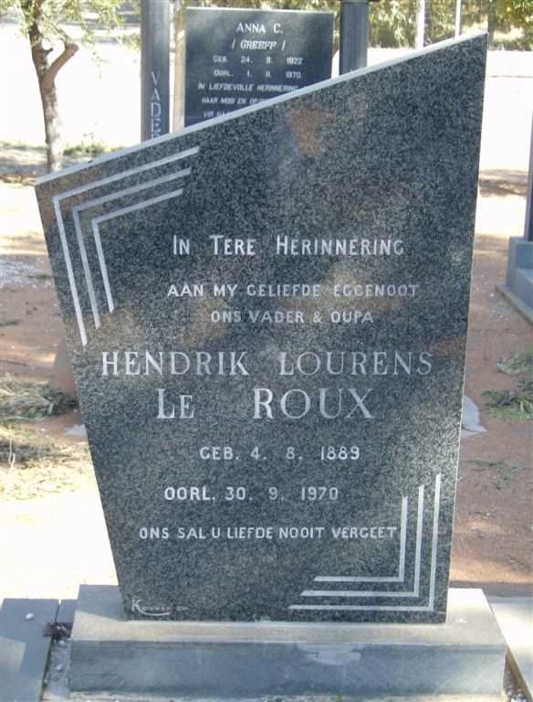 ROUX Hendrik Lourens, le 1889-1970